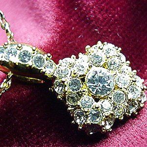 Diamond Shape Cluster Crystal Drop Necklace, Monet